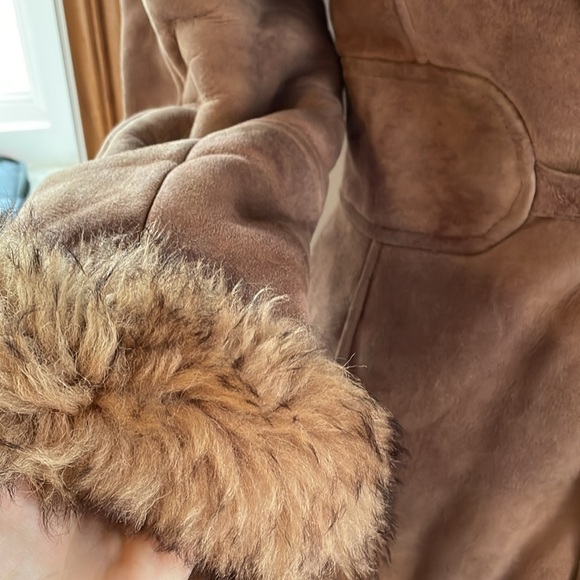 Penny Lane S 🐑 Saks 5th Avenue Sheepskin vintage coat shearling leather wool - Picture 4 of 16